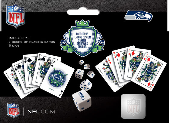 NFL Seattle Seahawks 2-Pack Playing cards & Dice set