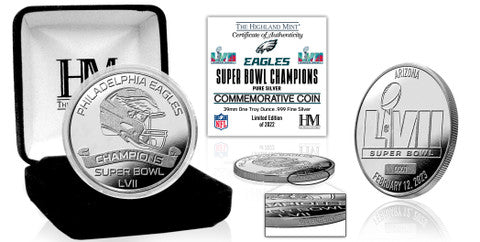 Philadelphia Eagles Super Bowl LVII Champions 1oz .999 Fine Silver Coin