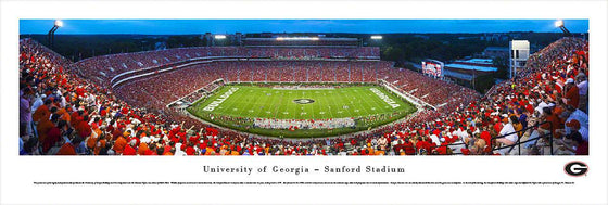 Georgia Football - 50 Yard Line - Twilight - Unframed - 757 Sports Collectibles