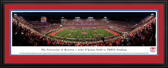 Houston Football - 50 Yard - Night Game - Deluxe Frame - 757 Sports Collectibles