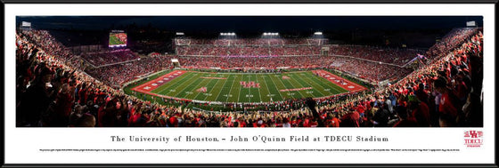 Houston Football - 50 Yard - Night Game - Standard Frame - 757 Sports Collectibles