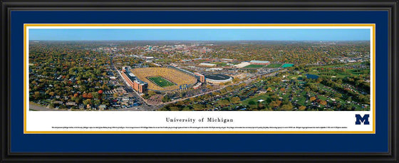 University of Michigan - Aerial - Deluxe Frame - 757 Sports Collectibles