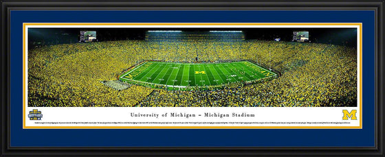 Michigan Football - Under The Lights - 2013 50 Yard Line - Deluxe Frame - 757 Sports Collectibles