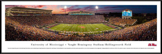 Ole Miss - 50 Yard - Night - Standard Frame - 757 Sports Collectibles