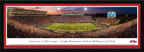 Ole Miss - 50 Yard - Night - Select Frame - 757 Sports Collectibles