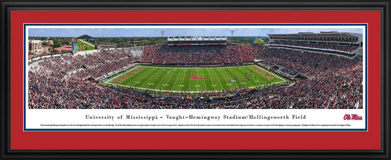 Ole Miss Rebels Football - 50 Yard Line - Deluxe Frame - 757 Sports Collectibles