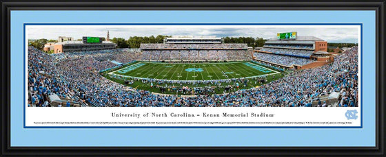 North Carolina Tar Heels Football - 50 Yard - Deluxe Frame - 757 Sports Collectibles