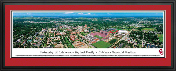 Oklahoma Football - Aerial - Deluxe Frame - 757 Sports Collectibles