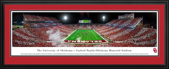 Oklahoma Football - End Zone-Stripe - Deluxe Frame - 757 Sports Collectibles