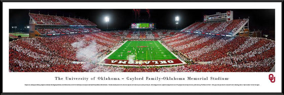 Oklahoma Football - End Zone-Stripe - Standard Frame - 757 Sports Collectibles