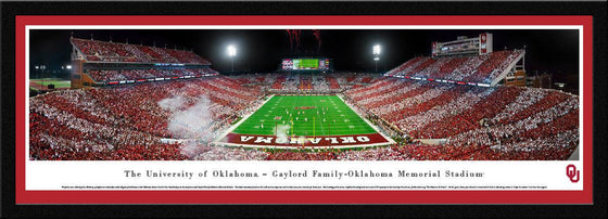 Oklahoma Football - End Zone-Stripe - Select Frame - 757 Sports Collectibles