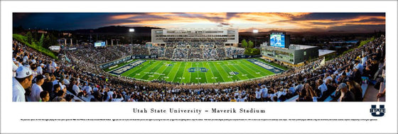Utah State Football - Stripe 50 Yard Line - Unframed - 757 Sports Collectibles