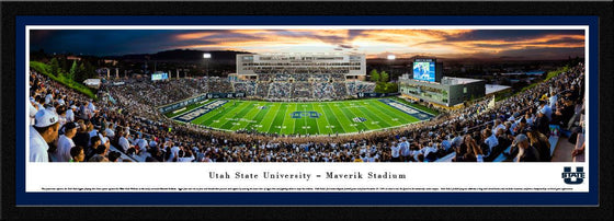 Utah State Football - Stripe 50 Yard Line - Select Frame - 757 Sports Collectibles