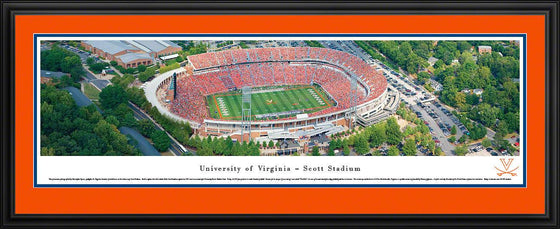 Virginia Football - Aerial - Deluxe Frame - 757 Sports Collectibles