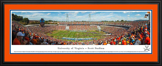 Virginia Football - 50 Yard Line - Deluxe Frame - 757 Sports Collectibles