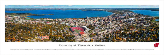 Wisconsin - Campus Aerial - Football - Unframed - 757 Sports Collectibles