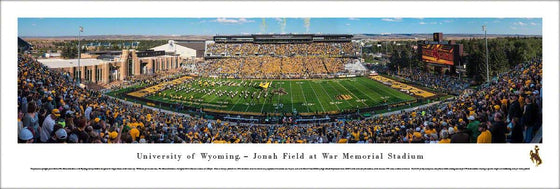 Wyoming Cowboys Football - 50 Yard Line - Unframed - 757 Sports Collectibles