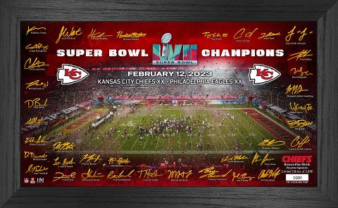 Kansas City Chiefs Super Bowl LVII Champions Signature Gridiron Frame