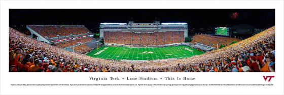 Virginia Tech Football - 50 Yard Line - Unframed - 757 Sports Collectibles