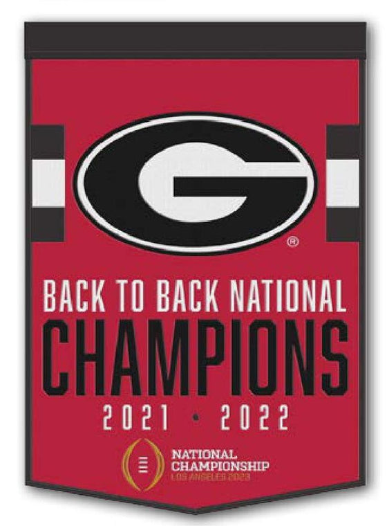 Georgia Bulldogs 2022-23 National Champions Back to Back Wool Dynasty Banner - 757 Sports Collectibles