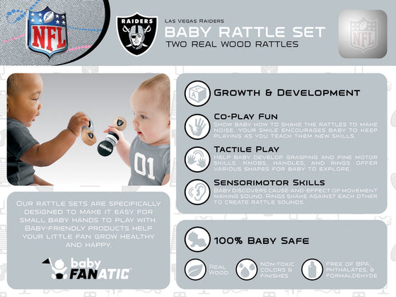 Las Vegas Raiders NFL Baby Fanatic Rattle 2-Pack