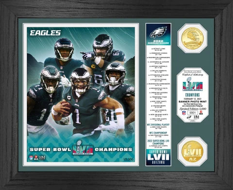 Philadelphia Eagles Super Bowl LVII Champions Banner Bronze Coin Photo Mint