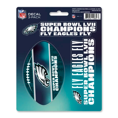 Philadelphia Eagles Super Bowl LVII Decal 3-pk