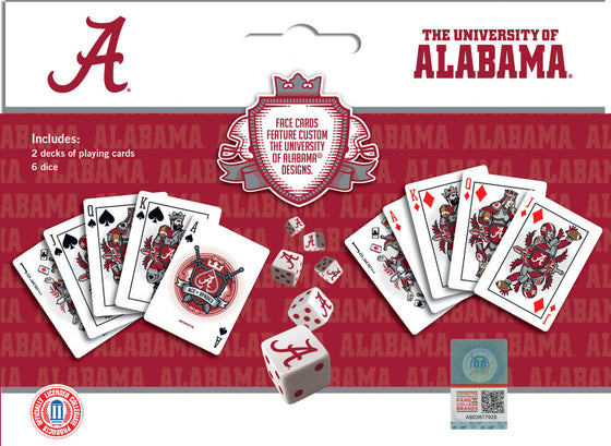 Alabama Crimson Tide NCAA 2-Pack Playing cards & Dice set