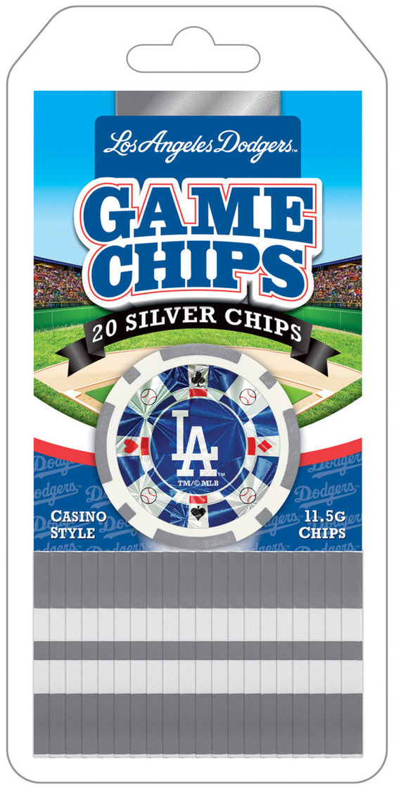 Los Angeles Dodgers 20 Piece MLB Poker Chips - Silver Edition