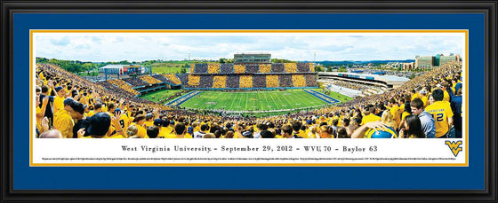 West Virginia Football - Stripe 50 Yard Line - Deluxe Frame - 757 Sports Collectibles