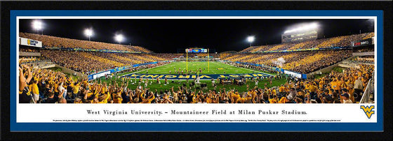 West Virginia Football - Stripe End Zone - Select Frame - 757 Sports Collectibles