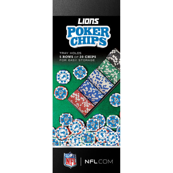 Detroit Lions 100 Piece NFL Poker Chips