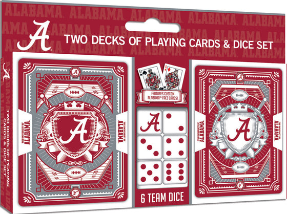 Alabama Crimson Tide NCAA 2-Pack Playing cards & Dice set