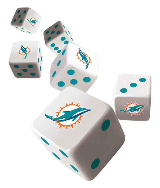 NFL Miami Dolphins 6 Piece D6 Gaming Dice Set