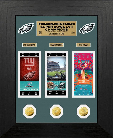 Philadelphia Eagles Road to Super Bowl LVII Championship Deluxe Gold Coin & Ticket Collection