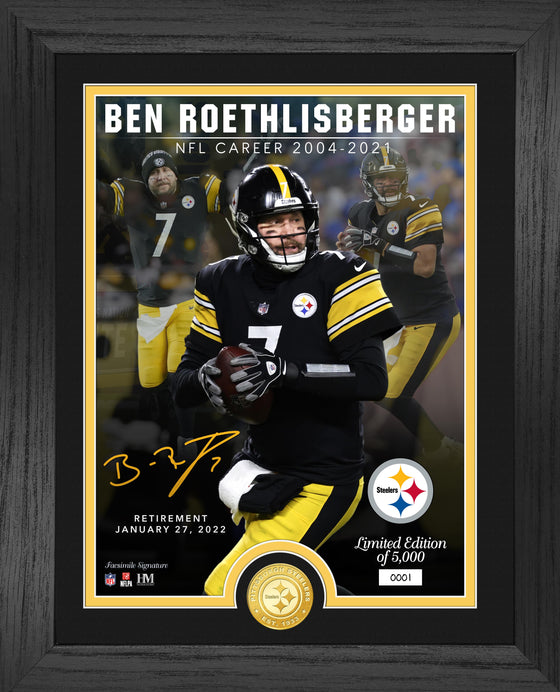 Ben Roethlisberger Retirement Timeline Bronze Coin Photo Mint